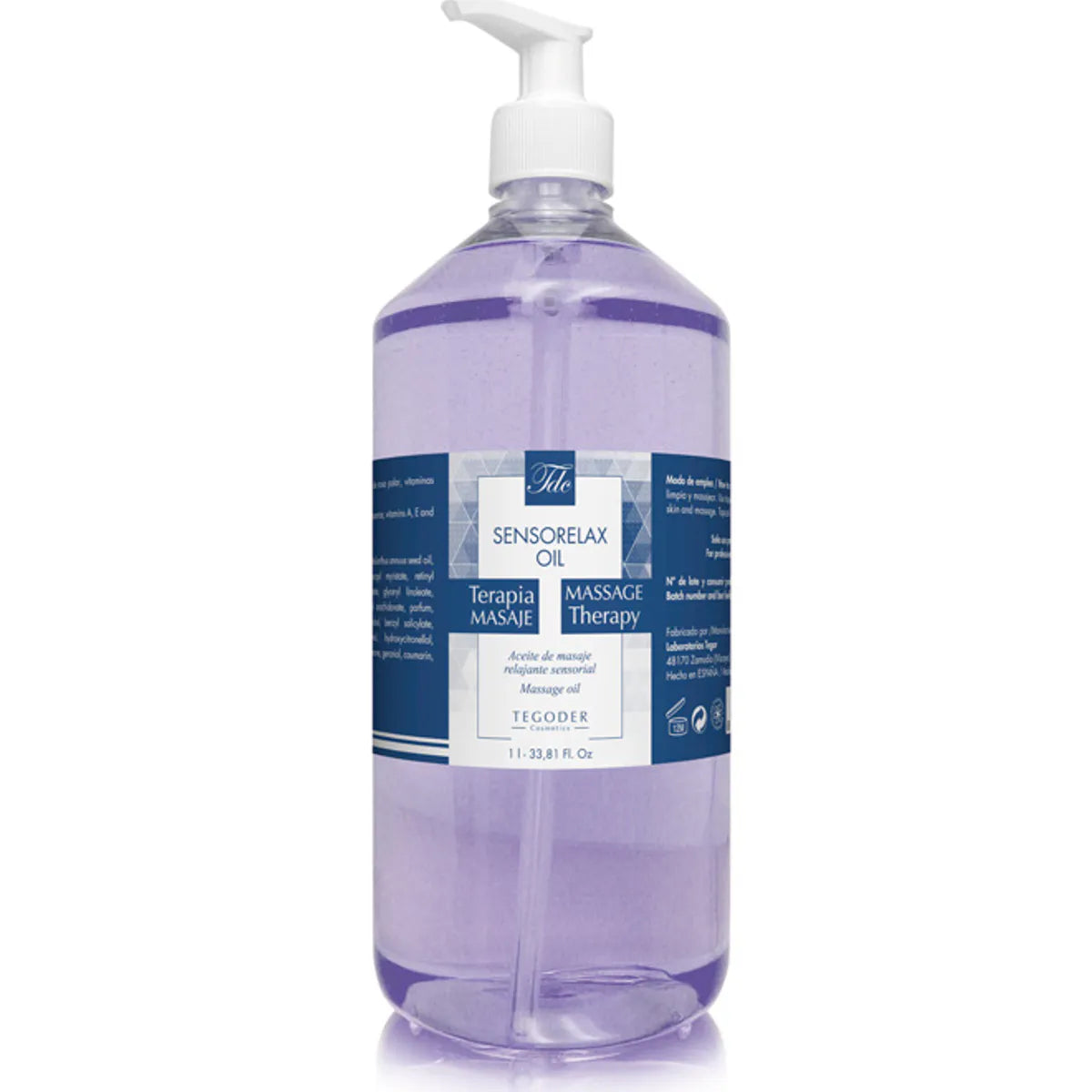 TDC Sensorelax Oil 1000ml: Massasjeolje med pumpe